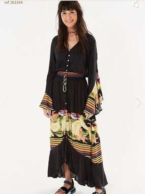 FARM Rio Black Maxi Dress Chita